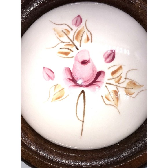 Vintage Set of 2 Homco Lasting Products Ceramic Wall Hanging Rose Hand Painted - Picture 10 of 12